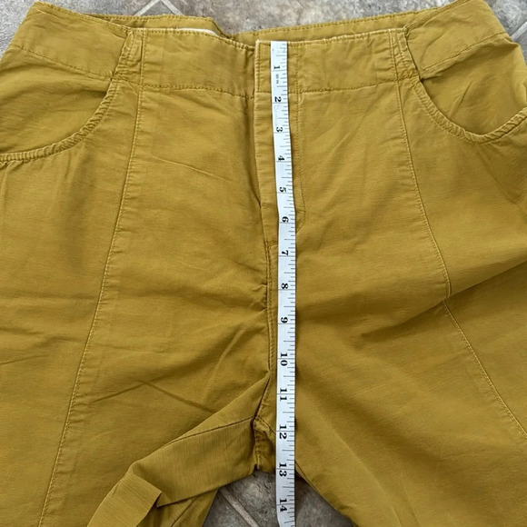 Anthropologie Pilcro Porto Wide Leg Crop Pants Chartruese size 28 Yellow Tan - Picture 11 of 14